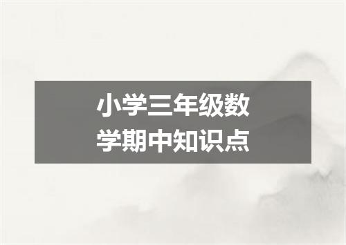 小学三年级数学期中知识点
