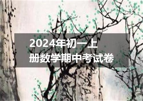 2024年初一上册数学期中考试卷