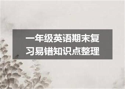 一年级英语期末复习易错知识点整理