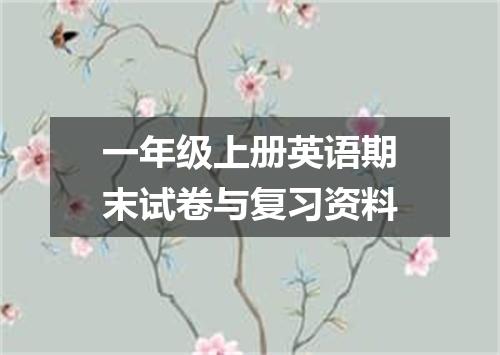 一年级上册英语期末试卷与复习资料
