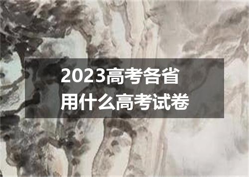 2023高考各省用什么高考试卷