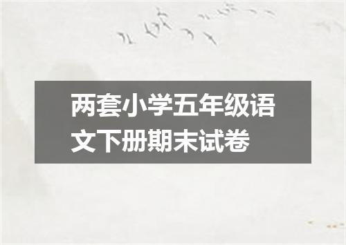 两套小学五年级语文下册期末试卷