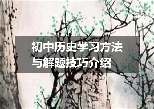 初中历史学习方法与解题技巧介绍