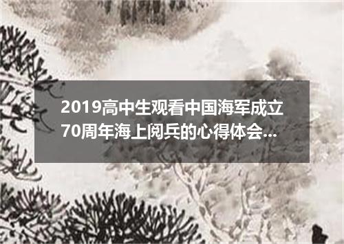 2019高中生观看中国海军成立70周年海上阅兵的心得体会范文