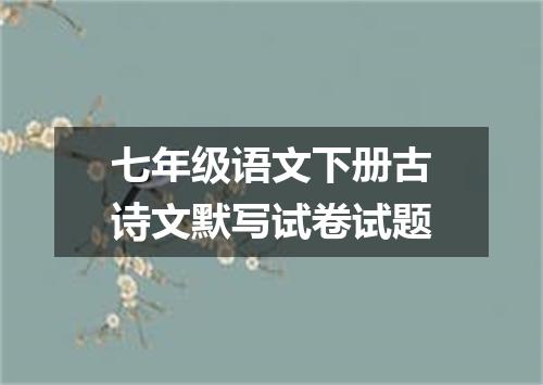 七年级语文下册古诗文默写试卷试题