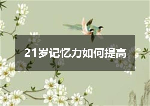 21岁记忆力如何提高