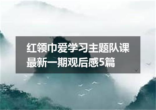 红领巾爱学习主题队课最新一期观后感5篇
