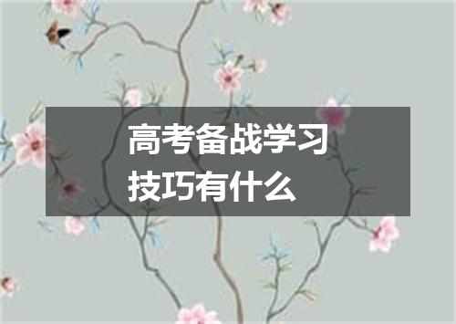 高考备战学习技巧有什么