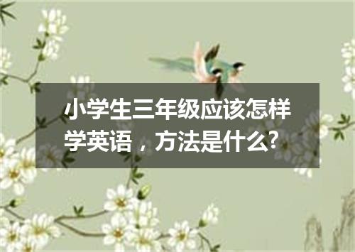 小学生三年级应该怎样学英语，方法是什么?