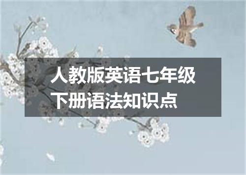 人教版英语七年级下册语法知识点
