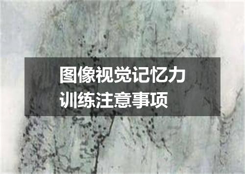 图像视觉记忆力训练注意事项