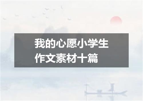 我的心愿小学生作文素材十篇