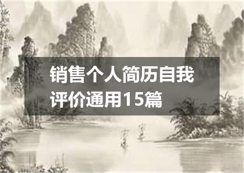 销售个人简历自我评价通用15篇