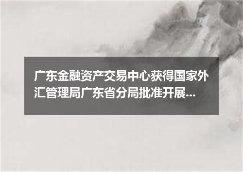 广东金融资产交易中心获得国家外汇管理局广东省分局批准开展银行不良资产跨境转让试点