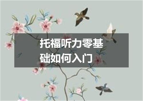 托福听力零基础如何入门