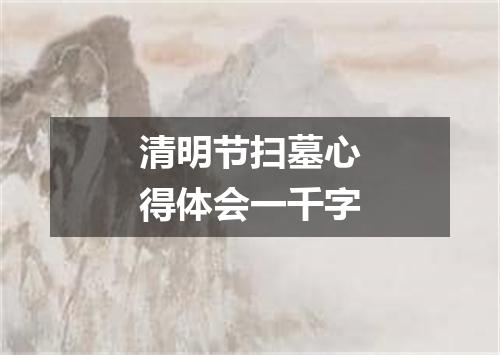 清明节扫墓心得体会一千字