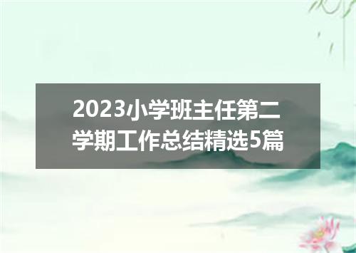2023小学班主任第二学期工作总结精选5篇