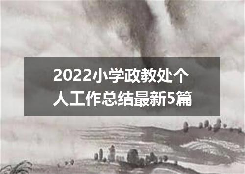 2022小学政教处个人工作总结最新5篇
