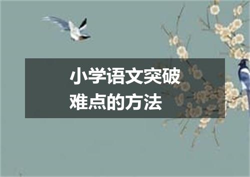 小学语文突破难点的方法