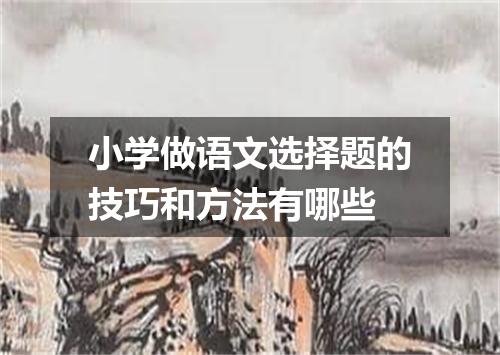 小学做语文选择题的技巧和方法有哪些