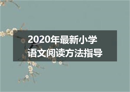 2020年最新小学语文阅读方法指导