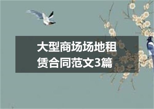 大型商场场地租赁合同范文3篇