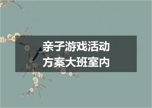 亲子游戏活动方案大班室内