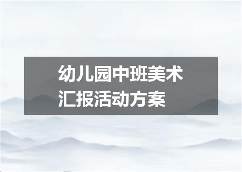幼儿园中班美术汇报活动方案
