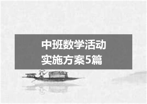 中班数学活动实施方案5篇