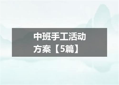 中班手工活动方案【5篇】