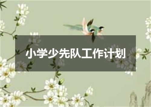 小学少先队工作计划