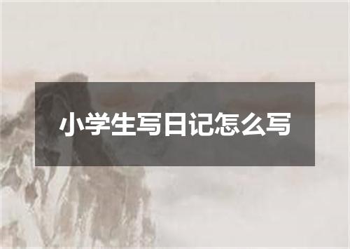 小学生写日记怎么写