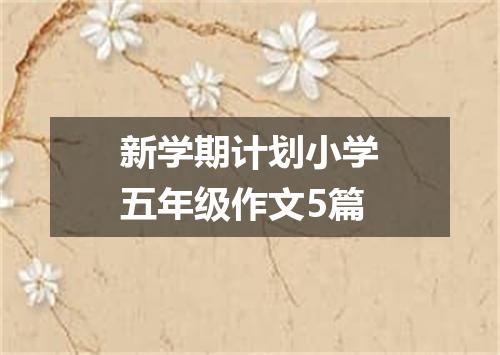 新学期计划小学五年级作文5篇