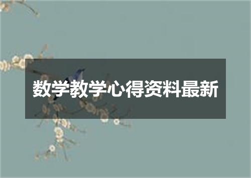 数学教学心得资料最新
