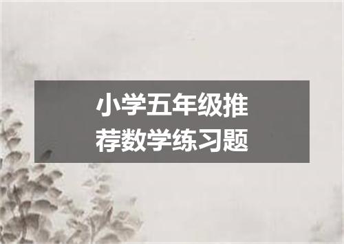 小学五年级推荐数学练习题