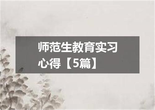 师范生教育实习心得【5篇】