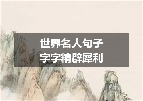 世界名人句子字字精辟犀利
