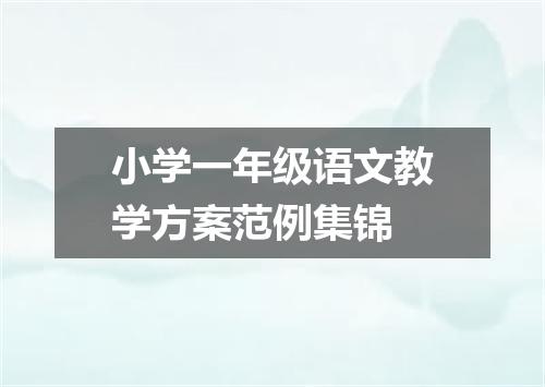小学一年级语文教学方案范例集锦