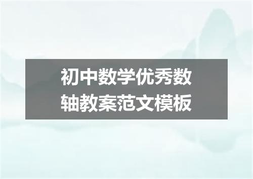 初中数学优秀数轴教案范文模板