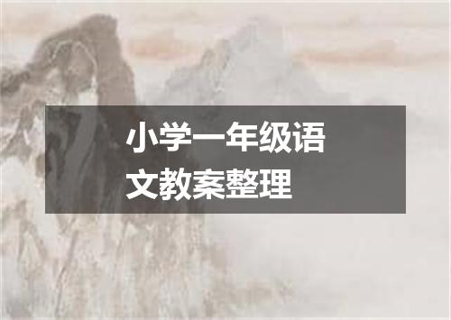 小学一年级语文教案整理