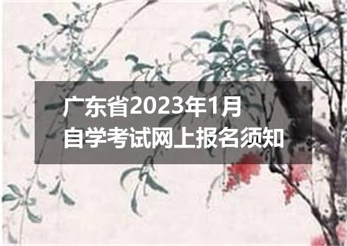 广东省2023年1月自学考试网上报名须知