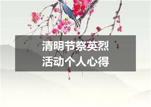 清明节祭英烈活动个人心得
