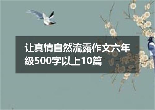 让真情自然流露作文六年级500字以上10篇