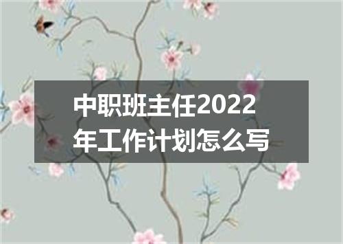 中职班主任2022年工作计划怎么写