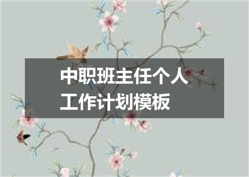 中职班主任个人工作计划模板