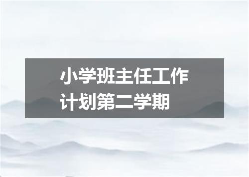 小学班主任工作计划第二学期