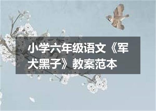 小学六年级语文《军犬黑子》教案范本