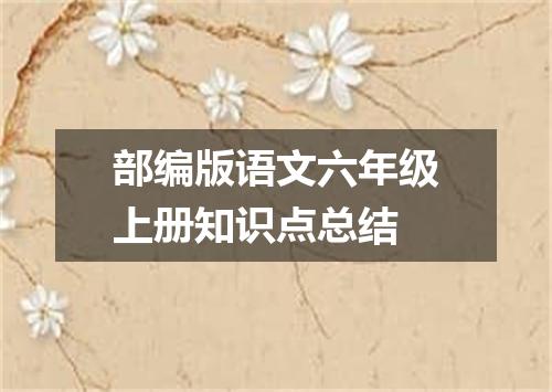 部编版语文六年级上册知识点总结