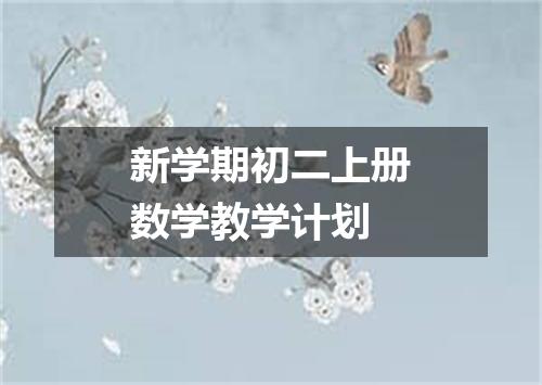 新学期初二上册数学教学计划