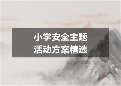 小学安全主题活动方案精选